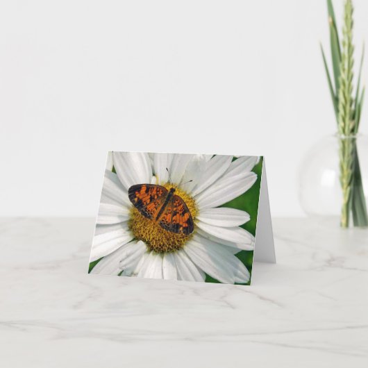 Butterfly en Daisy Note Kaart (Voorkant)