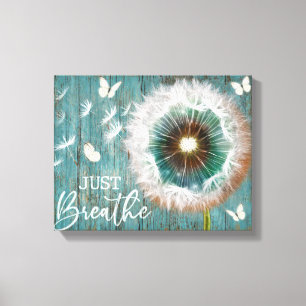 Butterfly en Dandelion Painvas Just Breat Canvas Afdruk