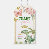 Butterfly en Dinosaurs Joint Sibling Gift Labels Cadeaulabel (Voorkant)