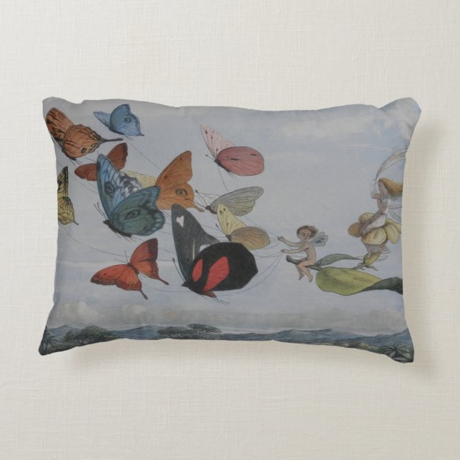 Butterfly en Fairy Queen Butterflies Fairies Accent Kussen (Achterkant)