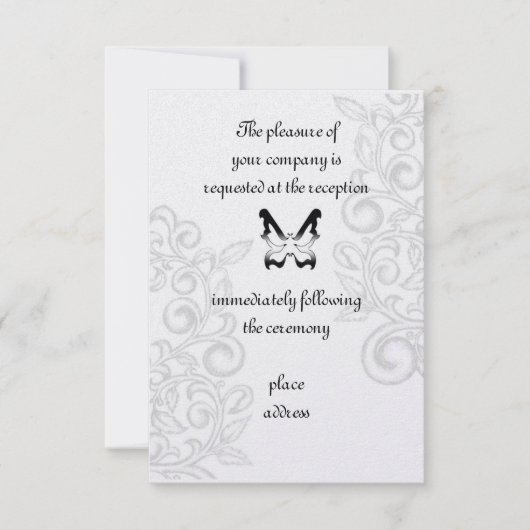 Butterfly en Flourish Reception Card Kaart (Voorkant)