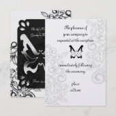 Butterfly en Flourish Reception Card Kaart (Voorkant / Achterkant)