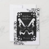 Butterfly en Flourish Reception Card Kaart (Achterkant)