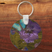 Butterfly en Flowers "I love you, mam" Sleutelhang Sleutelhanger (Voorkant)