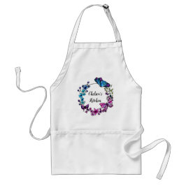 Butterfly en Flowers Wreatcustom name Standaard Schort