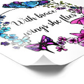 Butterfly en Flowers Wreatcustom quote of name Foto Afdruk (Hoek)
