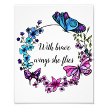 Butterfly en Flowers Wreatcustom quote of name
