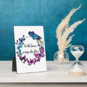 Butterfly en Flowers Wreatcustom quote of name Fotoplaat (Zijkant)