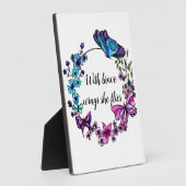 Butterfly en Flowers Wreatcustom quote of name Fotoplaat (Zijkant)