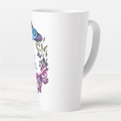 Butterfly en Flowers Wreatcustom quote of name Latte Mok (Rechterhoek)