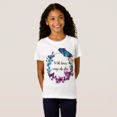 Butterfly en Flowers Wreatcustom quote of name T-shirt (Voorkant volledig)
