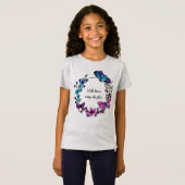 Butterfly en Flowers Wreatcustom quote of name T-shirt (Voorkant volledig)