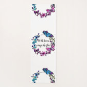Butterfly en Flowers Wreatcustom quote of name Yogamat (Achterkant)