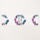 Butterfly en Flowers Wreatcustom quote of name Yogamat (Voorkant (horizontaal))