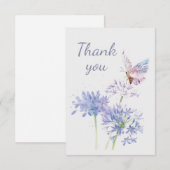 Butterfly en Garden Flowers Hartelijk dank Bedankkaart (Voorkant / Achterkant)