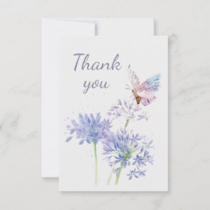 Butterfly en Garden Flowers Hartelijk dank Bedankkaart