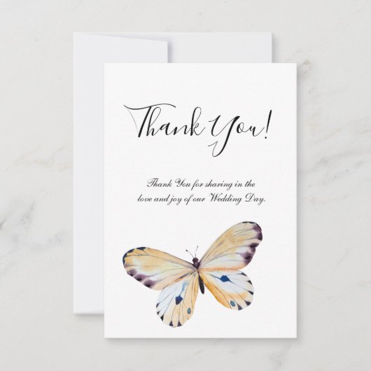 Butterfly en Greenery Flat Hartelijk dank Bedankkaart (Voorkant)