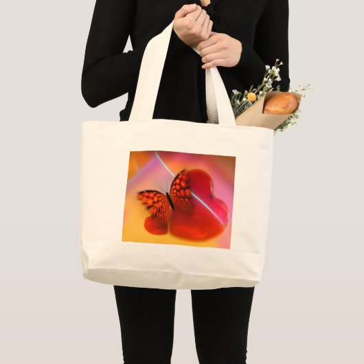 Butterfly en harten grote tote bag (Voorkant (product))
