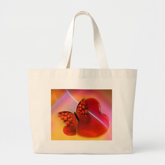 Butterfly en harten grote tote bag (Voorkant)
