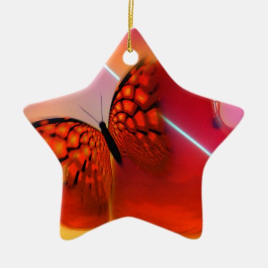 Butterfly en harten keramisch ornament (Voorkant)