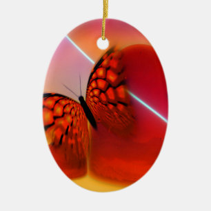 Butterfly en harten keramisch ornament