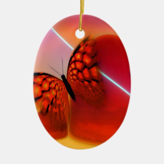 Butterfly en harten keramisch ornament (Voorkant)