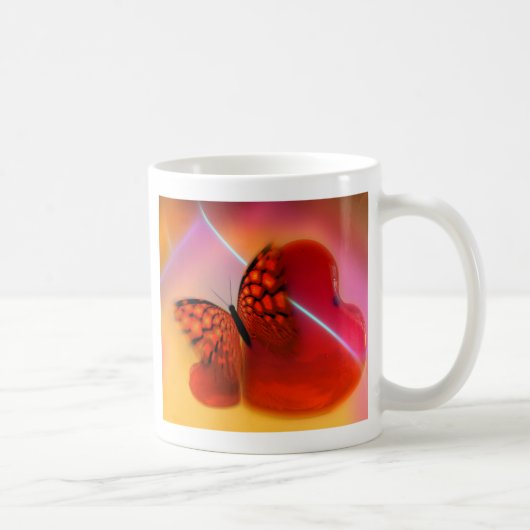 Butterfly en harten koffiemok (Rechts)