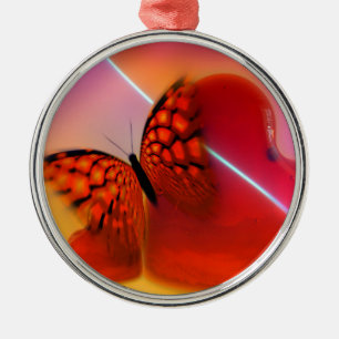 Butterfly en harten metalen ornament