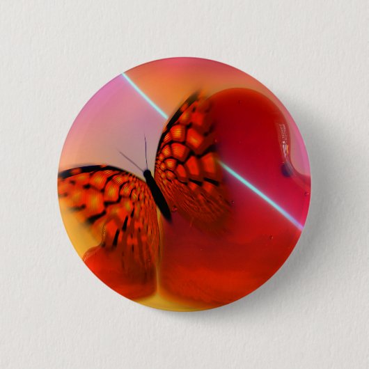 Butterfly en harten ronde button 5,7 cm (Voorkant)