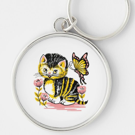 Butterfly en Kitten Sleutelhanger (Voorkant)