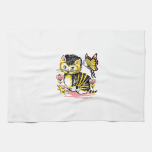 Butterfly en Kitten Theedoek