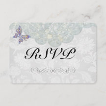 Butterfly en Lace Wedding RSVP Matte 3,5 x 5 inch