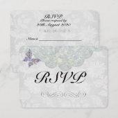 Butterfly en Lace Wedding RSVP Matte 3,5 x 5 inch (Voorkant / Achterkant)