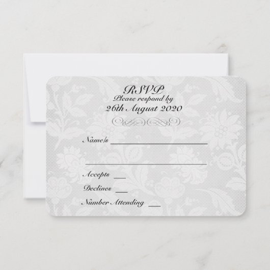 Butterfly en Lace Wedding RSVP Matte 3,5 x 5 inch (Achterkant)