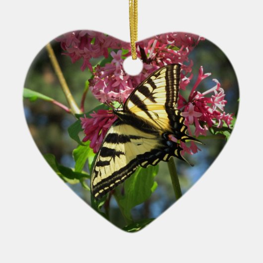 Butterfly en Lilacs Keramisch Ornament (Voorkant)