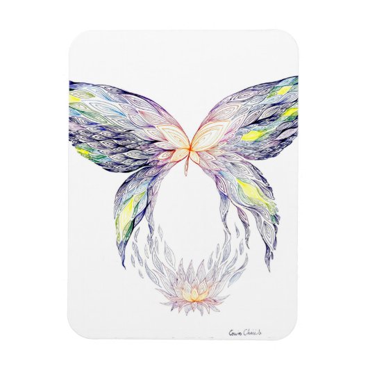 Butterfly en lotus magneet (Verticaal)