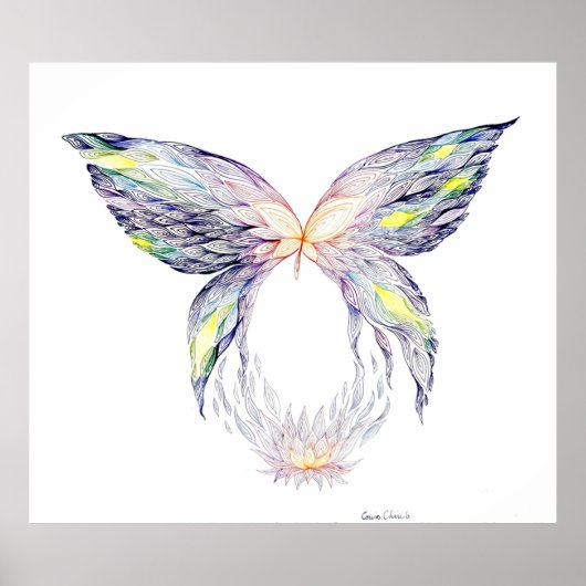 Butterfly en lotus poster (Voorkant)