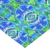 Butterfly en Medallion Batik Pattern in Blue Korte Tafelloper (Hoek)
