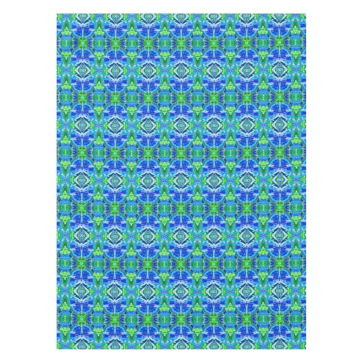 Butterfly en Medallion Batik Pattern in Blue Tafelkleed (Voorkant)