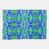 Butterfly en Medallion Batik Pattern in Blue Theedoek (Horizontaal)