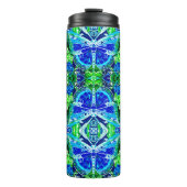 Butterfly en Medallion Batik Pattern in Blue Thermosbeker (Voorkant)