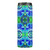 Butterfly en Medallion Batik Pattern in Blue Thermosbeker (Achterkant)