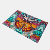 Butterfly en Medallion Batik Pattern in Oranje Deurmat (Schuin)
