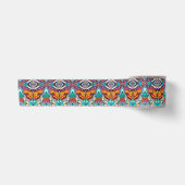 Butterfly en Medallion Batik Pattern in Oranje Satijnen Lint (Voorkant)