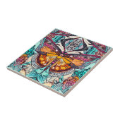 Butterfly en Medallion Batik Pattern in Oranje Tegeltje (Zijkant)
