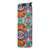 Butterfly en Medallion Batik Pattern in Oranje Thermosbeker (Gedraaid links)
