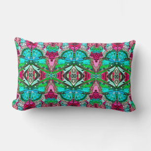 Butterfly en Medallion Batik Pattern in Turquoise Kussen