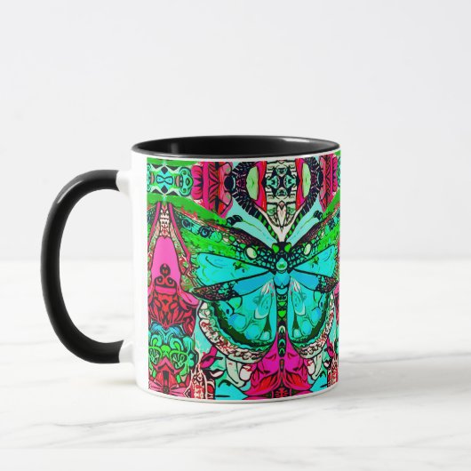 Butterfly en Medallion Batik Pattern in Turquoise Mok (Links)