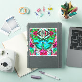 Butterfly en Medallion Batik Pattern in Turquoise Sticker (iPad Cover)