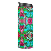 Butterfly en Medallion Batik Pattern in Turquoise Thermosbeker (Geroteerd rechts)